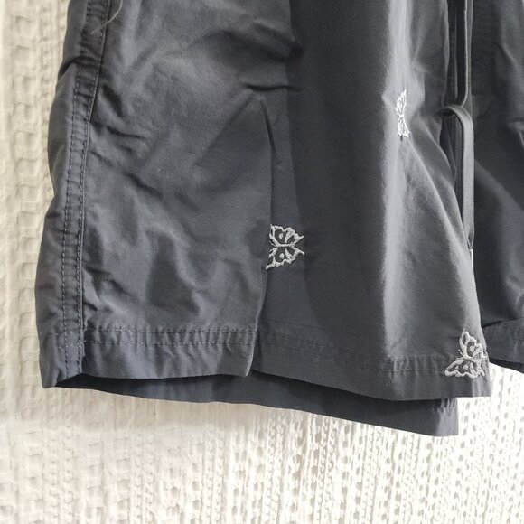 Urban Outfitters Embroidered 5” Nylon Short Gray Butterfly Y2K Inspired Large - Picture 9 of 13